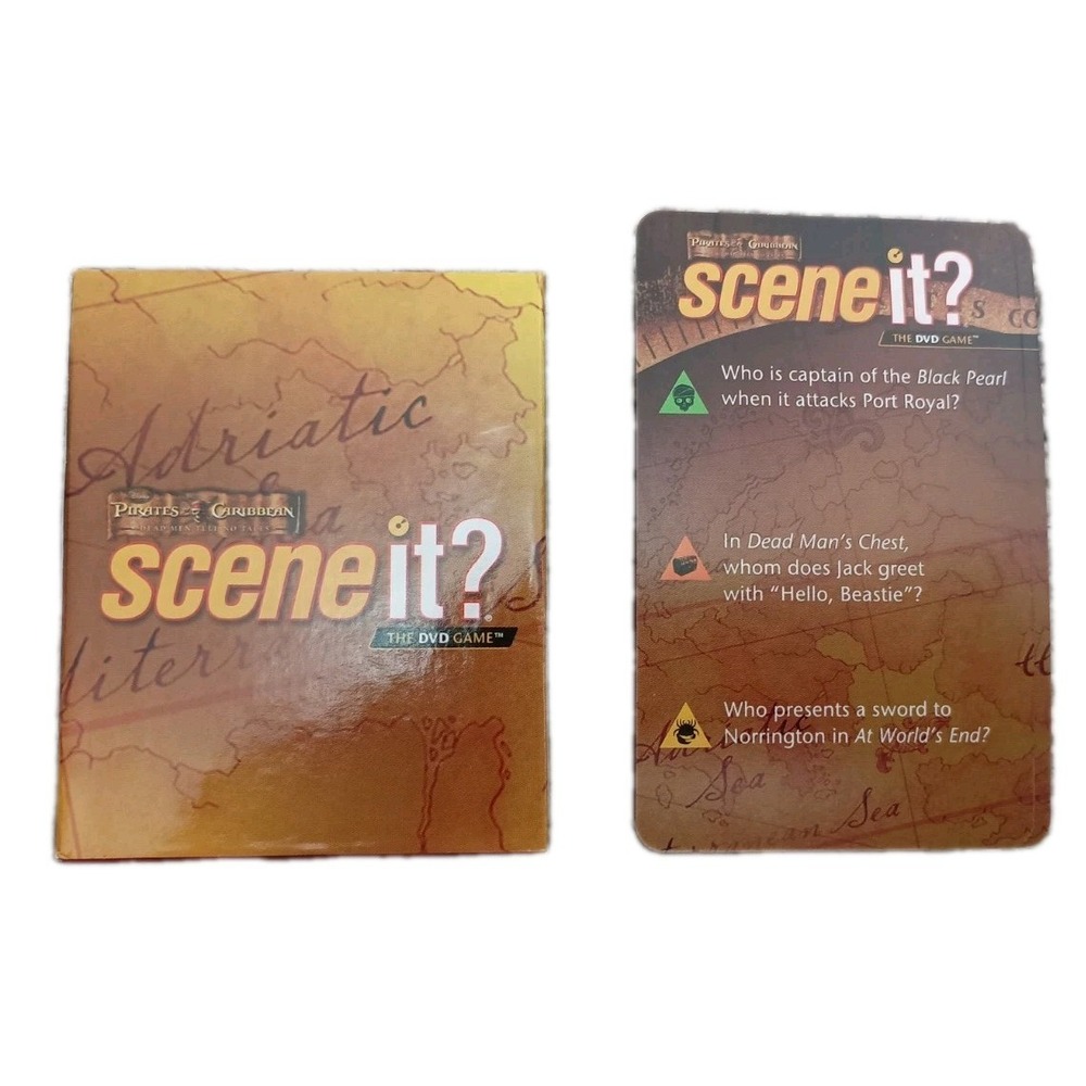 Mattel Pirates of the Caribbean Scene It Trivia Card Replacement Set with Holder